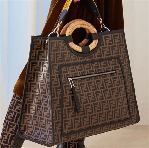 fendi small runaway shopping tote|Fendi Runaway Small FF Raffia Shop Tote Bag .